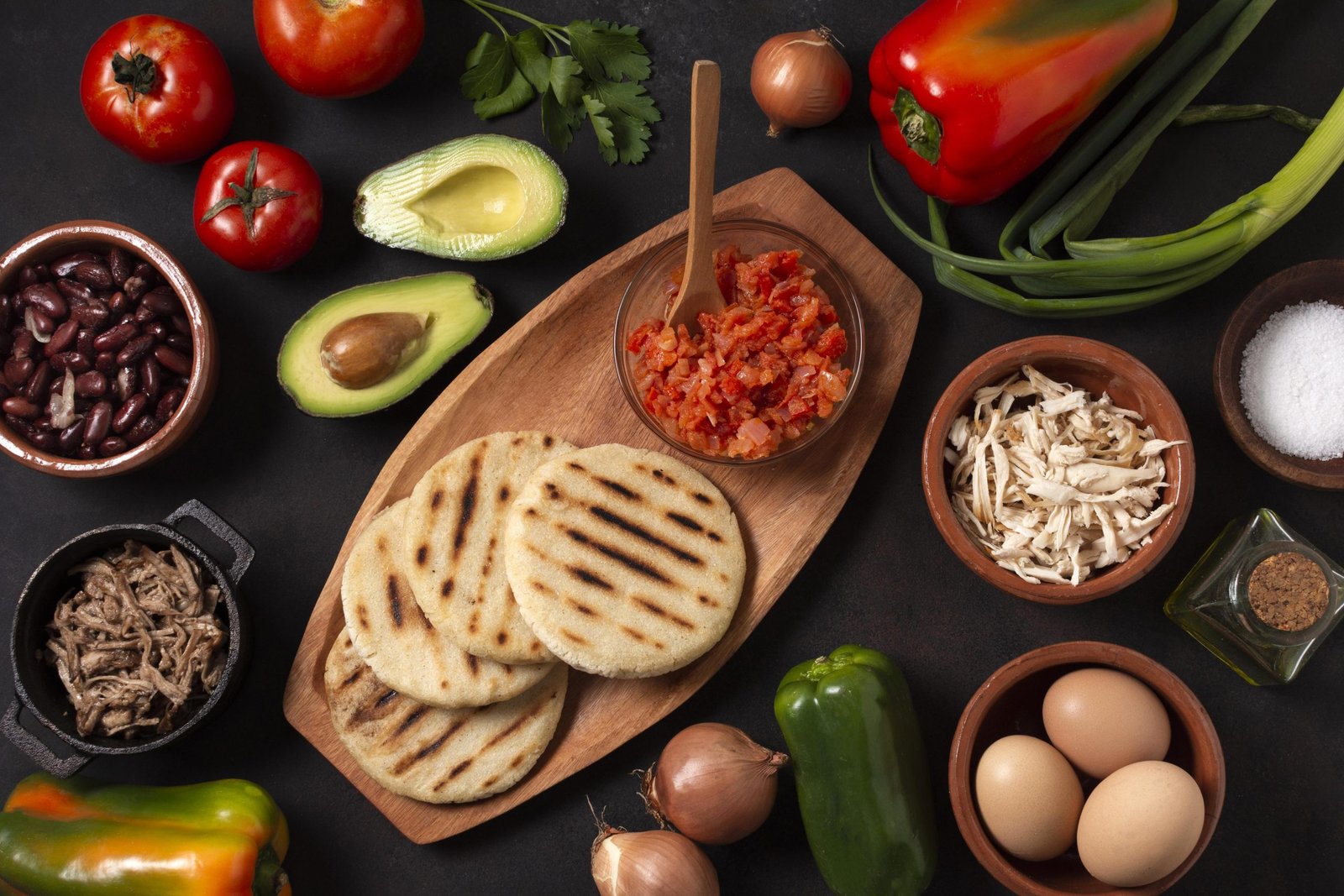 flat-lay-tasty-food-arrangement